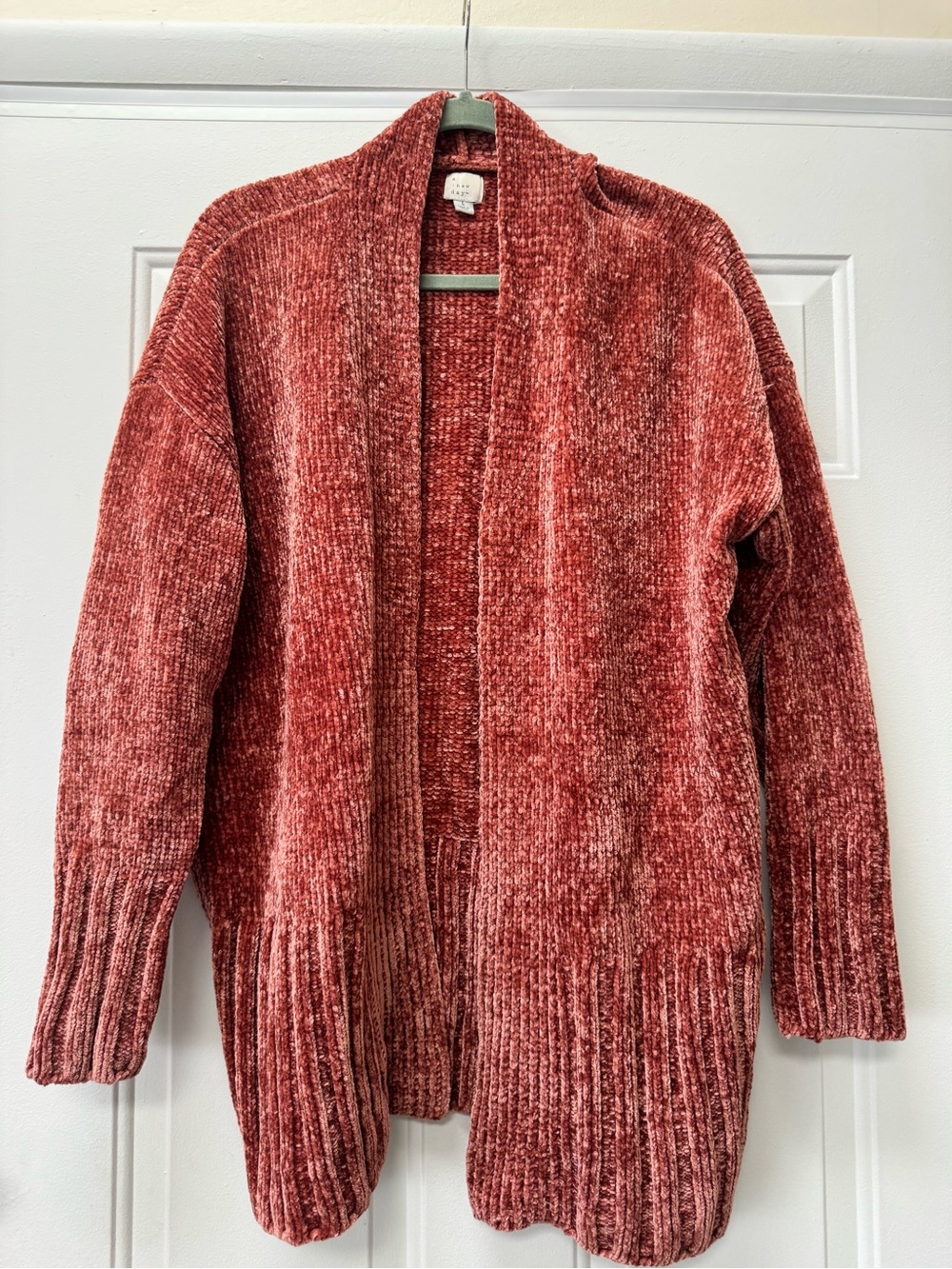 a new day Chenille Open-Front Cardigan - Rust